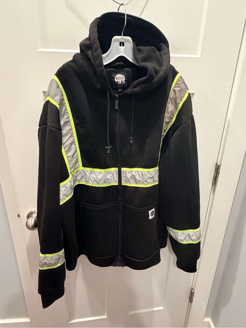 Buffalo Outdoors 2XL Black Reflective Hi Vis Safety Work Hoodie Full Zip